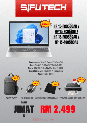 Pakej Jimat B HP 15 Laptop