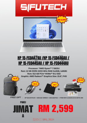 Pakej Jimat A HP 15 Laptop